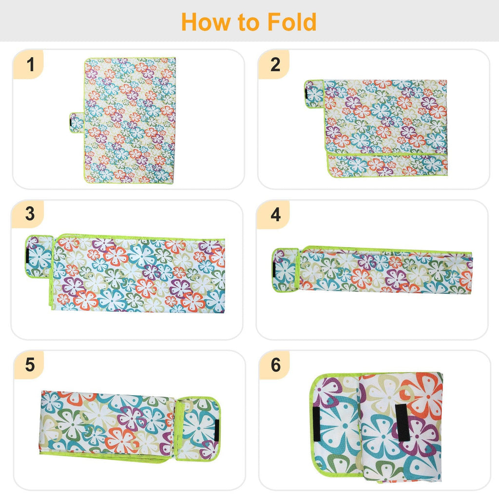 Waterproof Foldable Picnic Blanket with Carry Strap