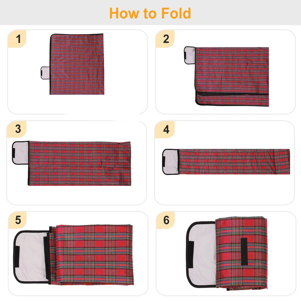 Waterproof Foldable Picnic Blanket with Carry Strap