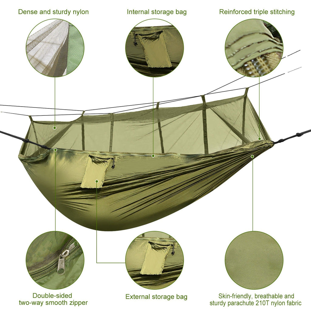 GemGear 2-Person Camping Hammock with Mosquito Net