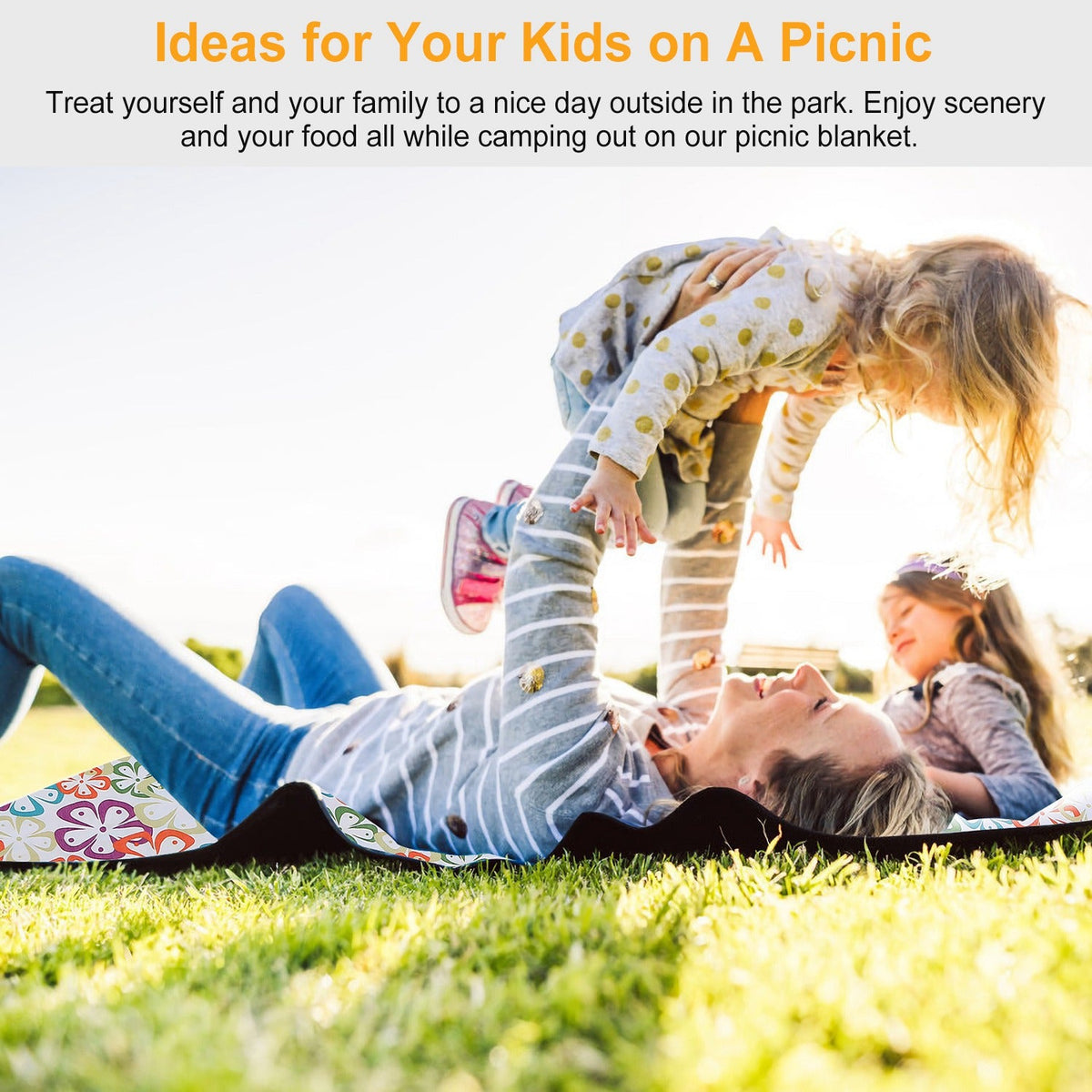 Waterproof Foldable Picnic Blanket with Carry Strap