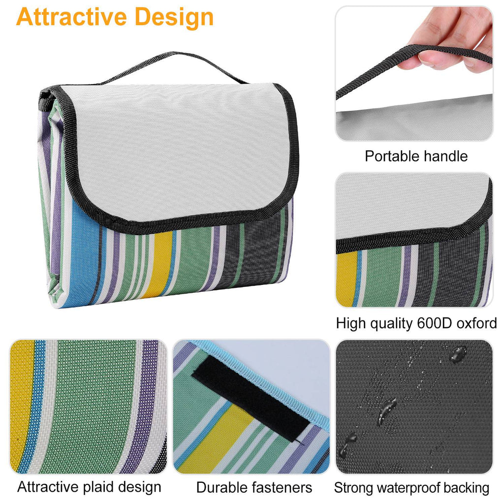 Waterproof Foldable Picnic Blanket with Carry Strap