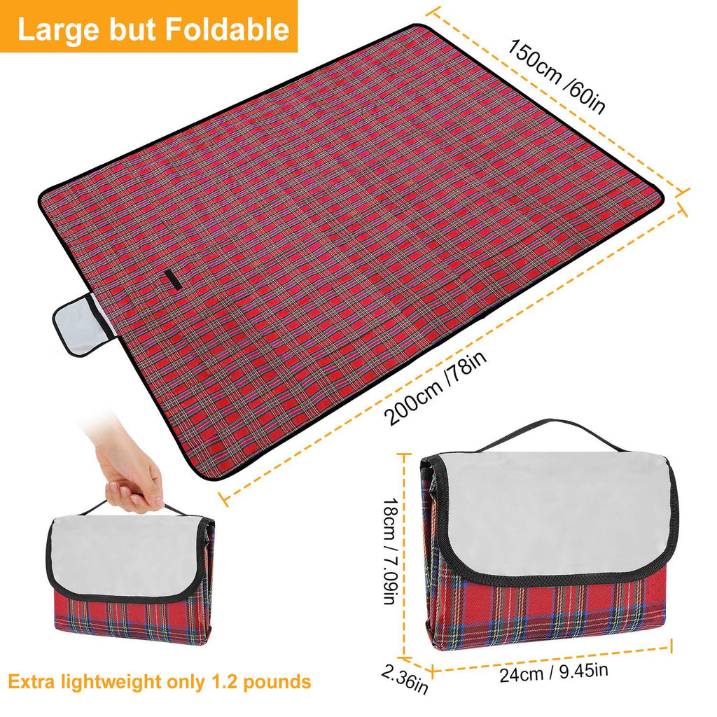 Waterproof Foldable Picnic Blanket with Carry Strap