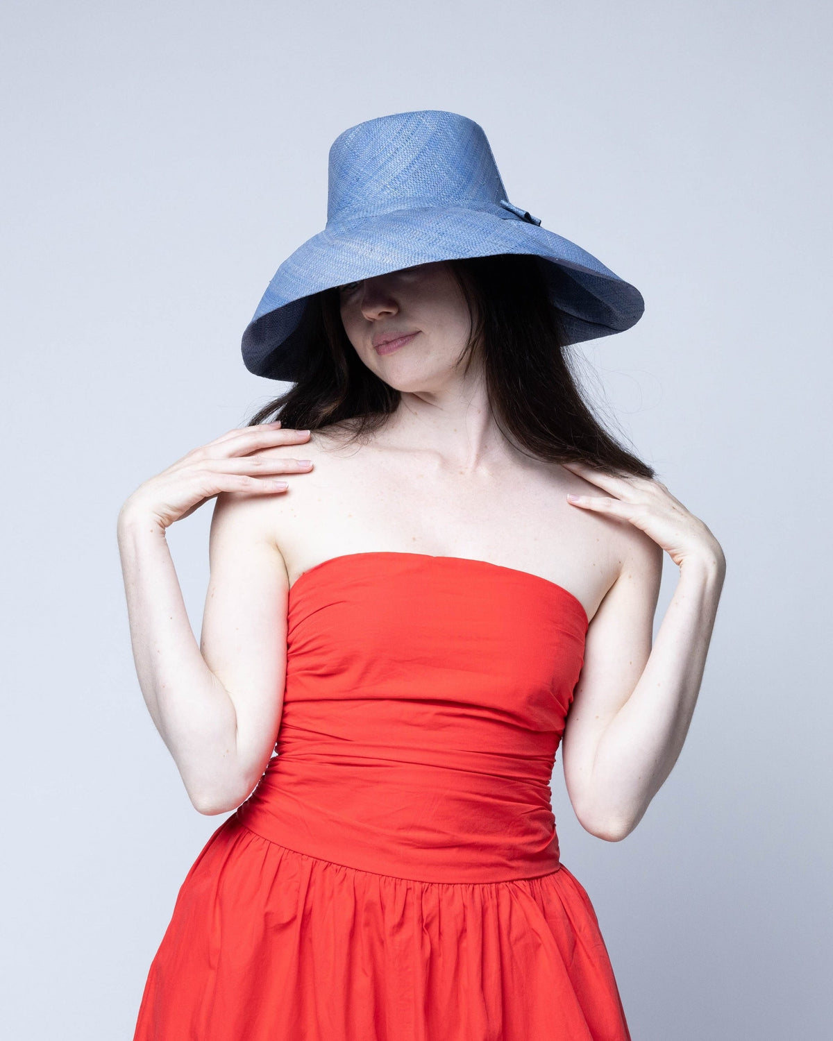 Monica 5" & 7" Wide Brim Solid Color Packable Raffia Straw Sun Hats