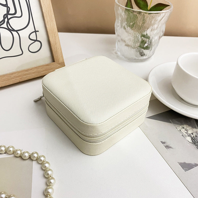 Portable Travel Jewelry Organizer | Zippered PU Leather Case