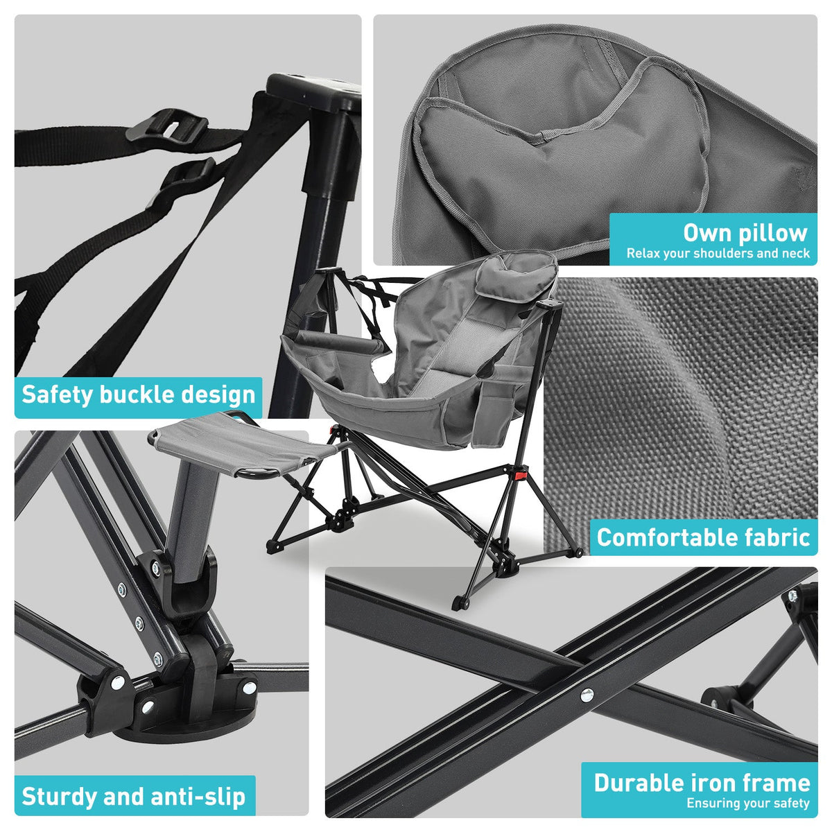Ainfox Folding Hammock Camping Chair with Footrest