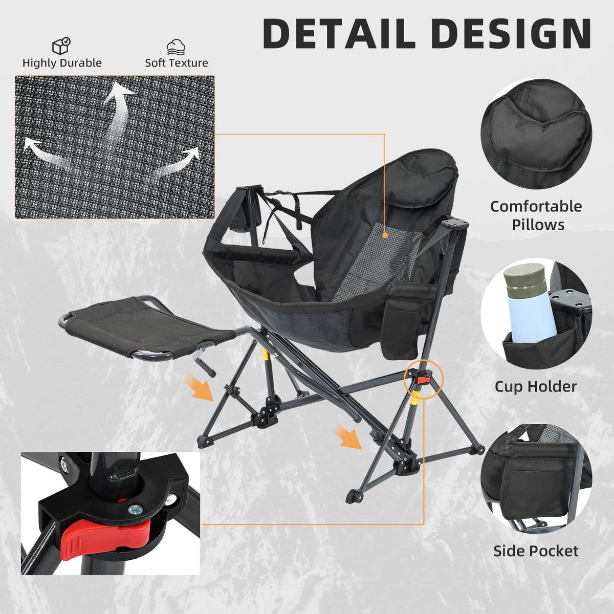 Ainfox Folding Hammock Camping Chair with Footrest