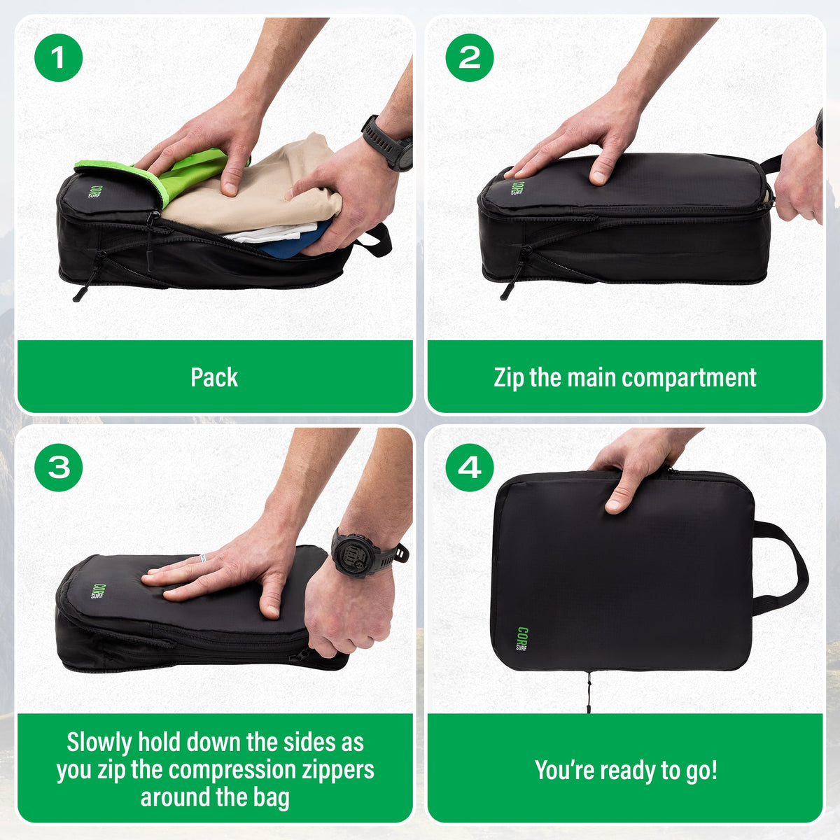 COR Surf Compression Packing Cube Set
