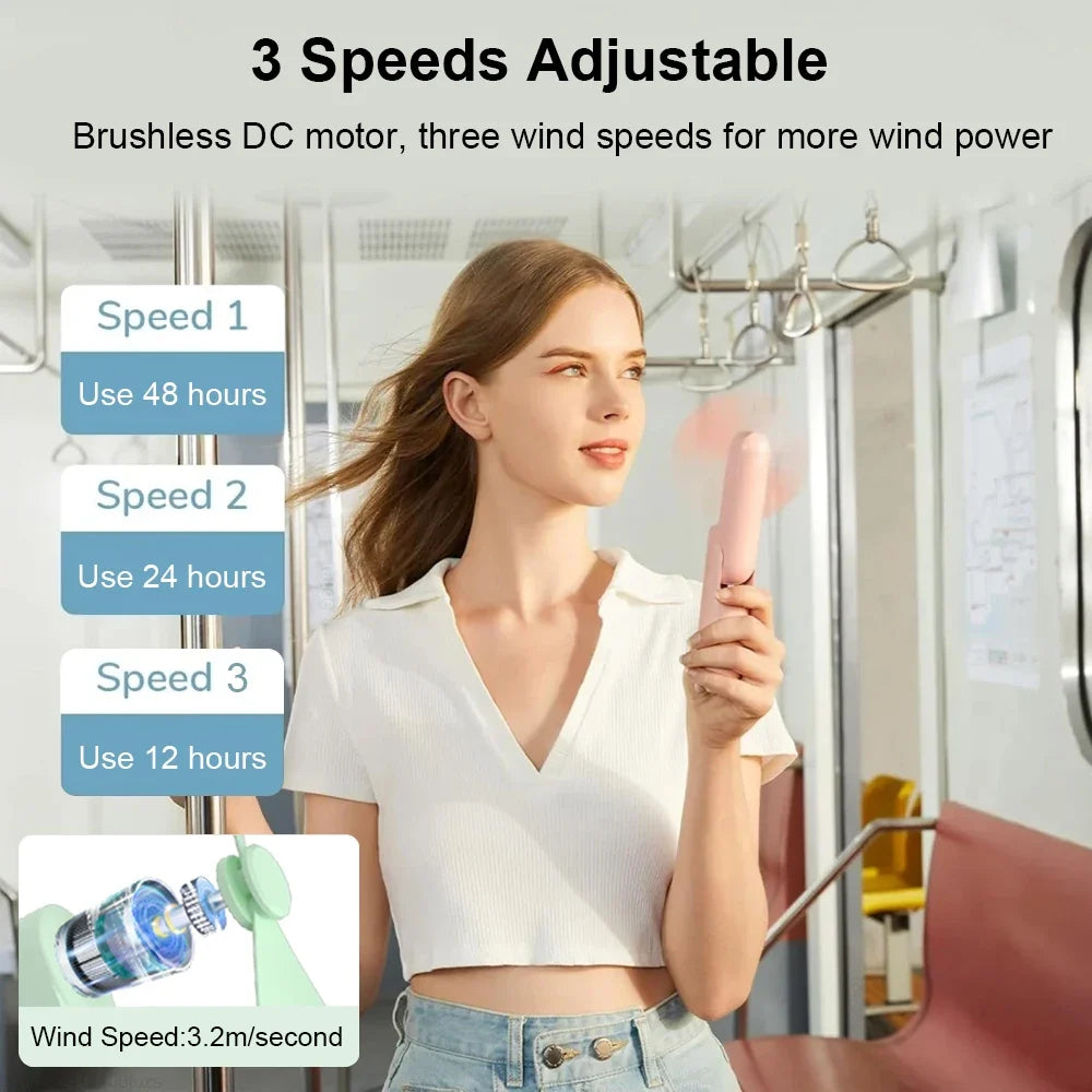 Foldable USB Rechargeable Travel Fan with Power Bank