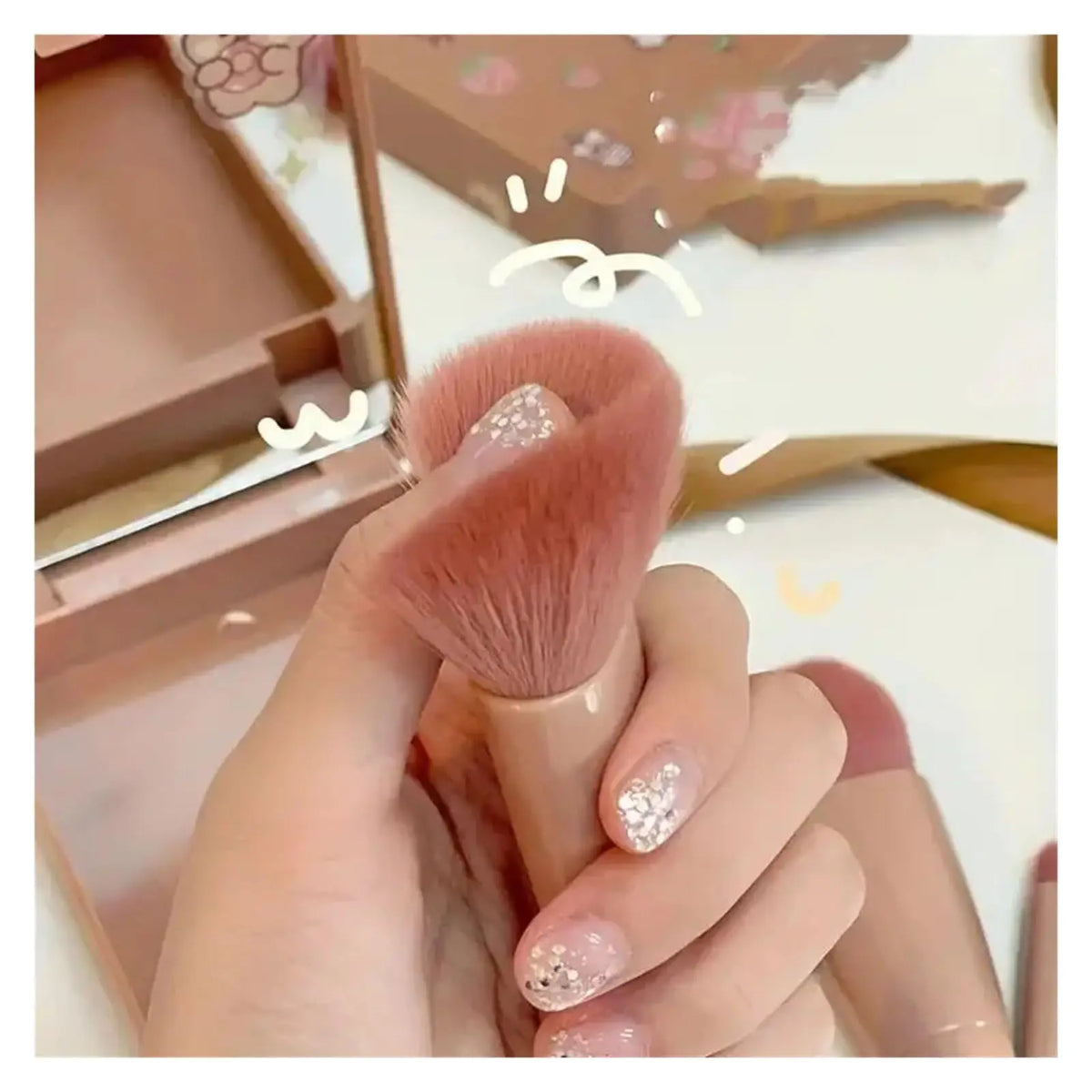 5-Piece Travel Makeup Brush Set with Case & Mirror