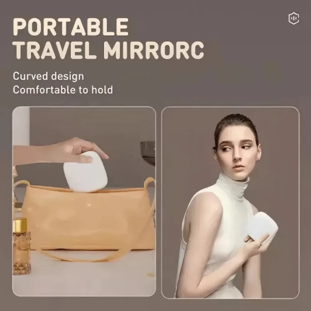 Portable LED Travel Makeup Mirror with 2X Magnification