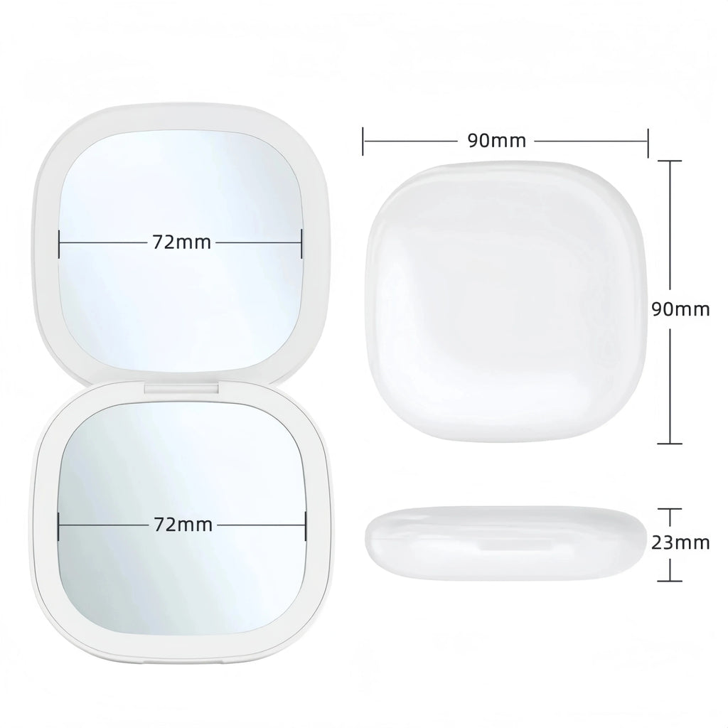 Portable LED Travel Makeup Mirror with 2X Magnification