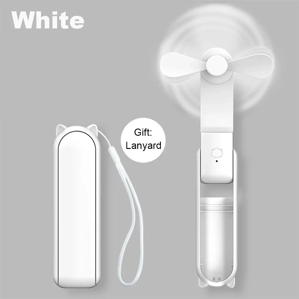 Foldable USB Rechargeable Travel Fan with Power Bank