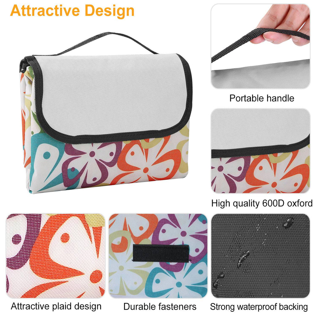 Waterproof Foldable Picnic Blanket with Carry Strap