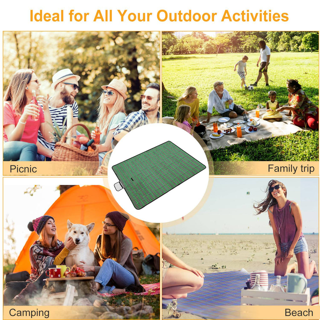 Waterproof Foldable Picnic Blanket with Carry Strap