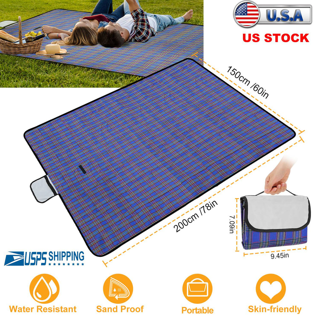 Waterproof Foldable Picnic Blanket with Carry Strap