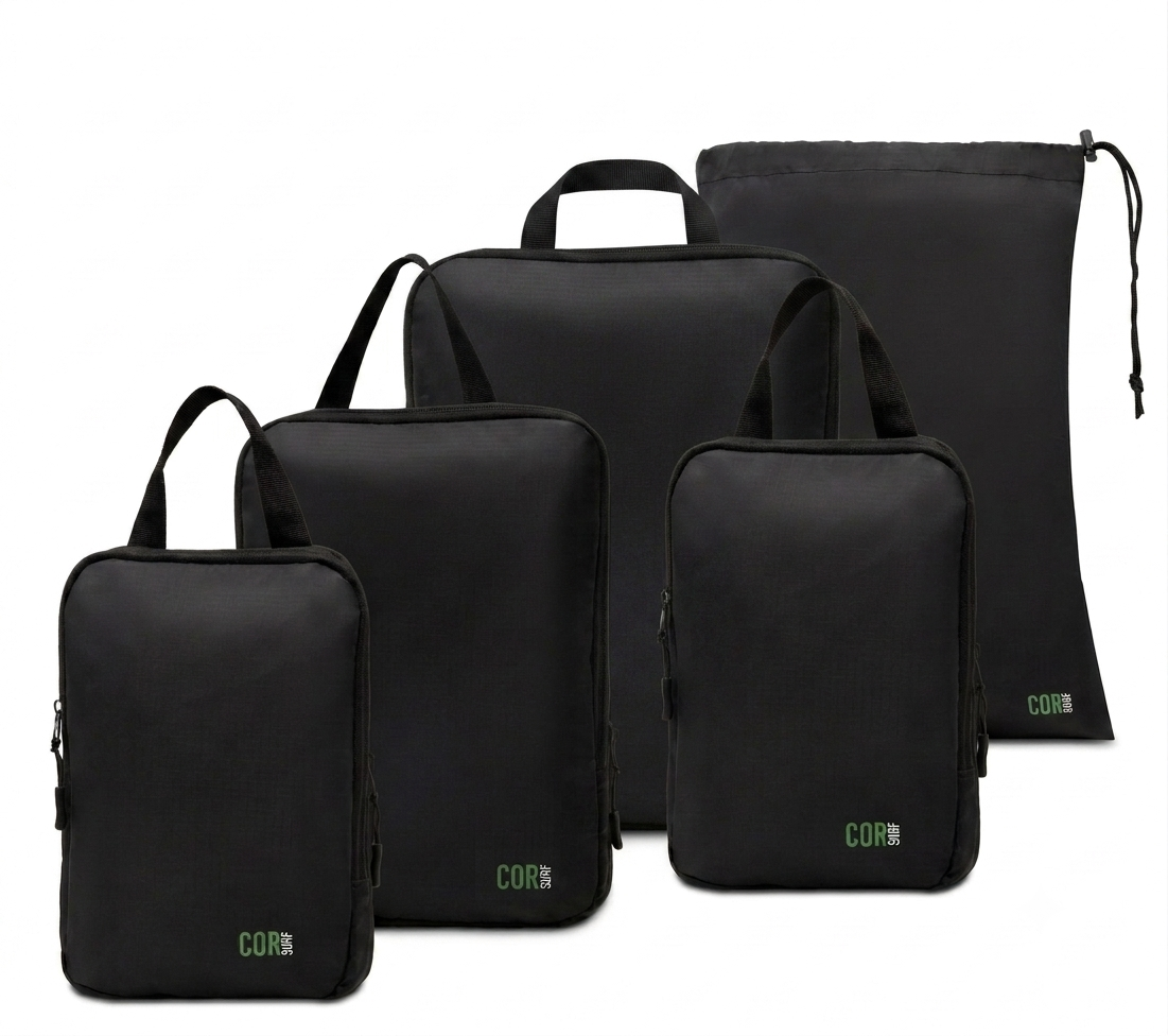 COR Surf five-pack compression packing cubes for travel luggage