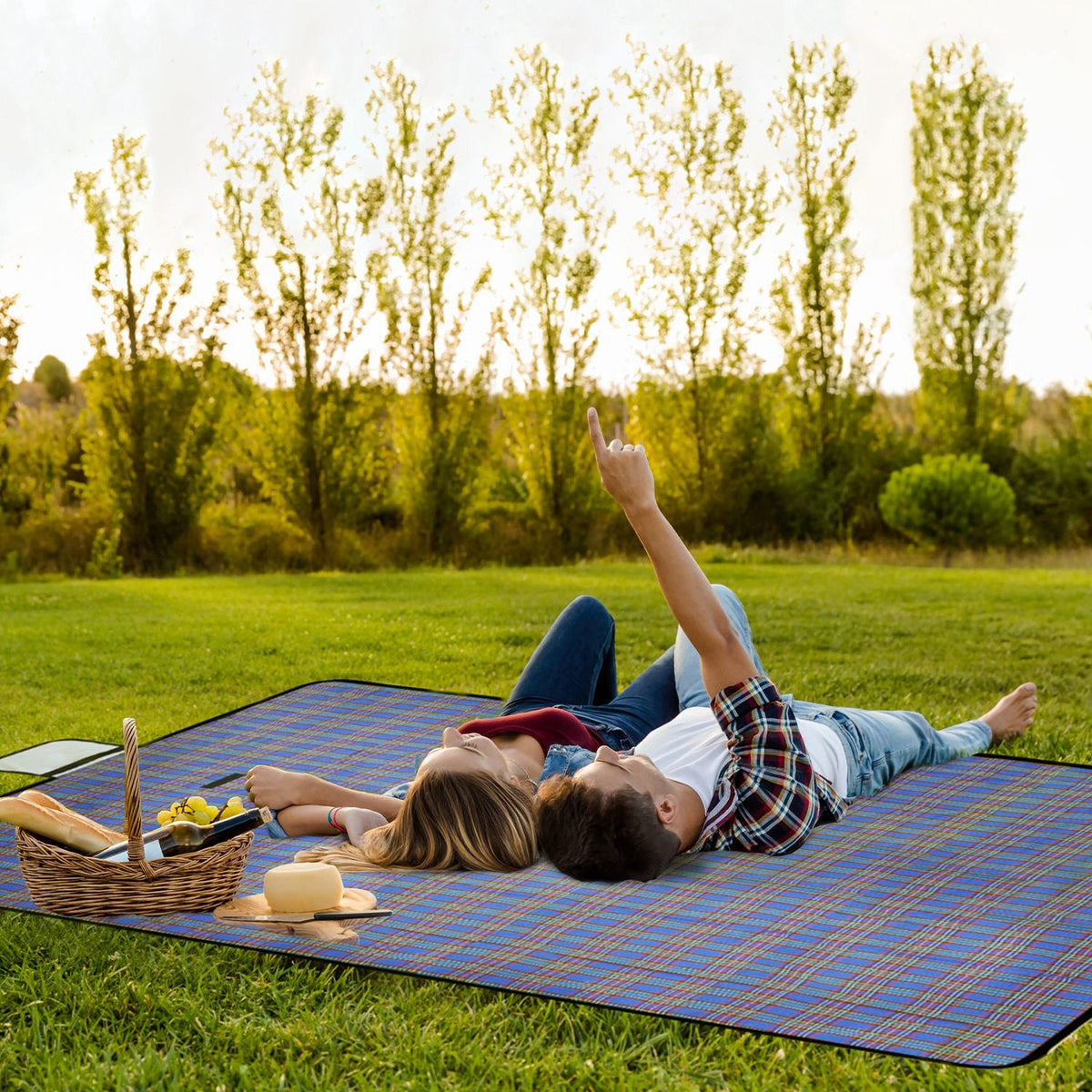 Waterproof Foldable Picnic Blanket with Carry Strap
