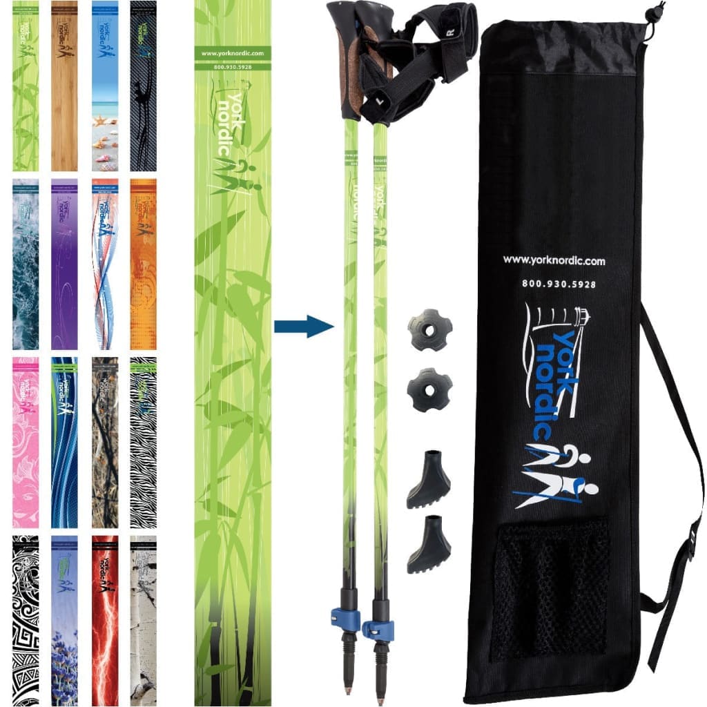Nordic Walking Poles with Glove Grips & Travel Bag