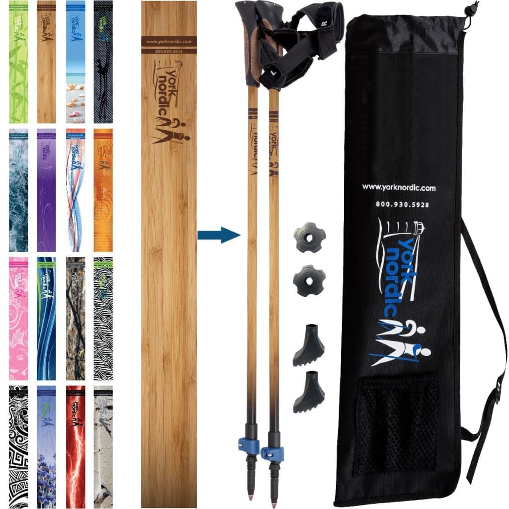 Nordic Walking Poles with Glove Grips & Travel Bag