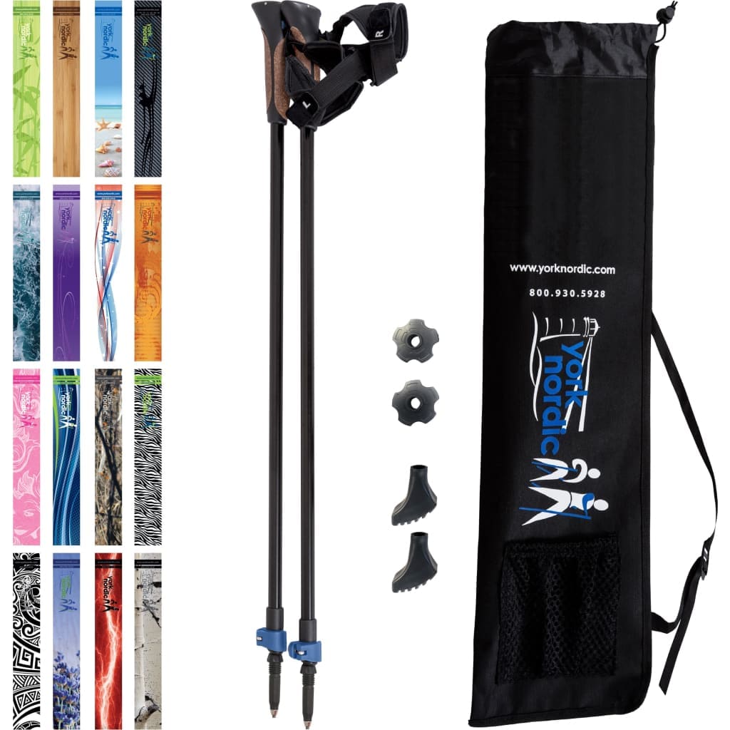 Nordic Walking Poles with Glove Grips & Travel Bag