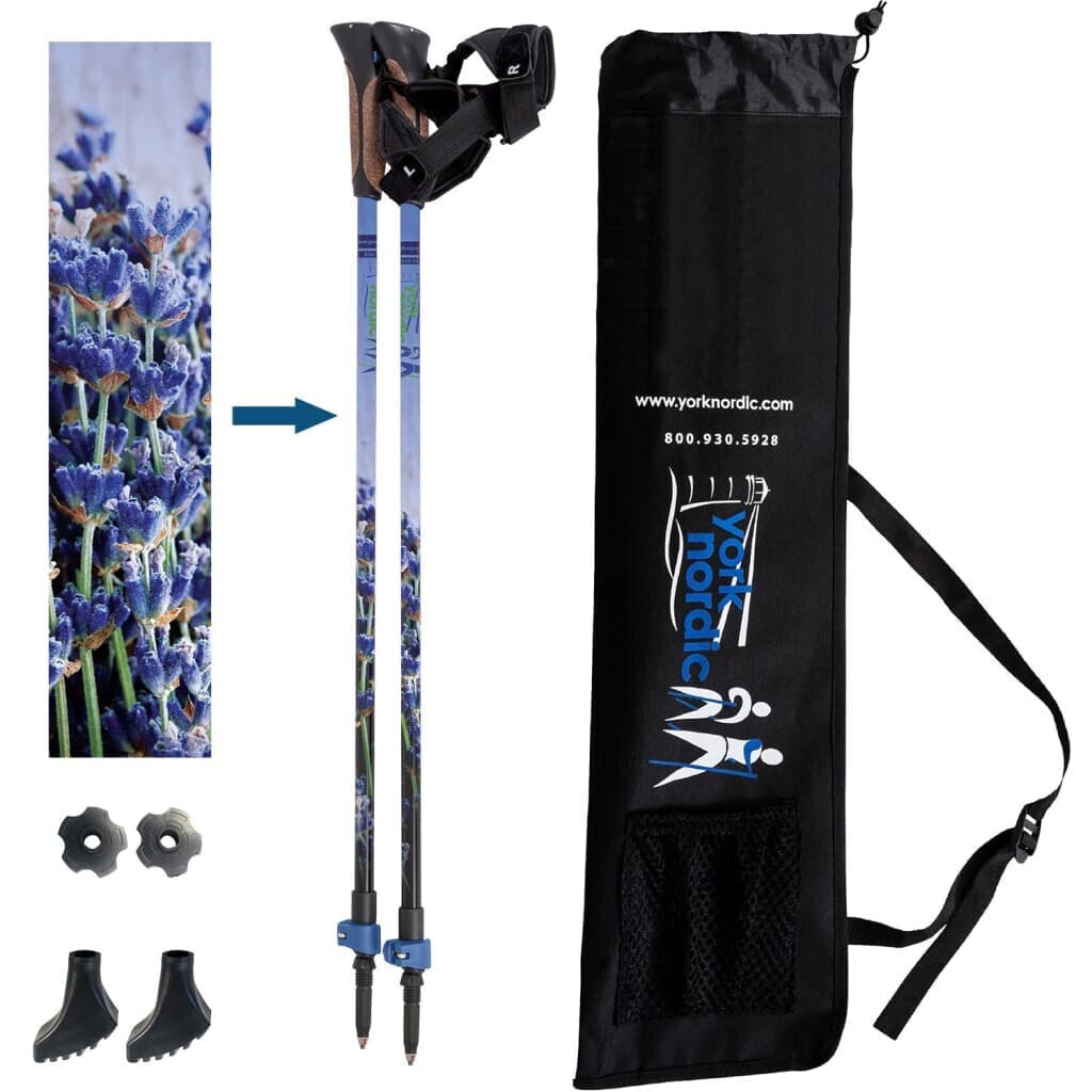 Nordic Walking Poles with Glove Grips & Travel Bag
