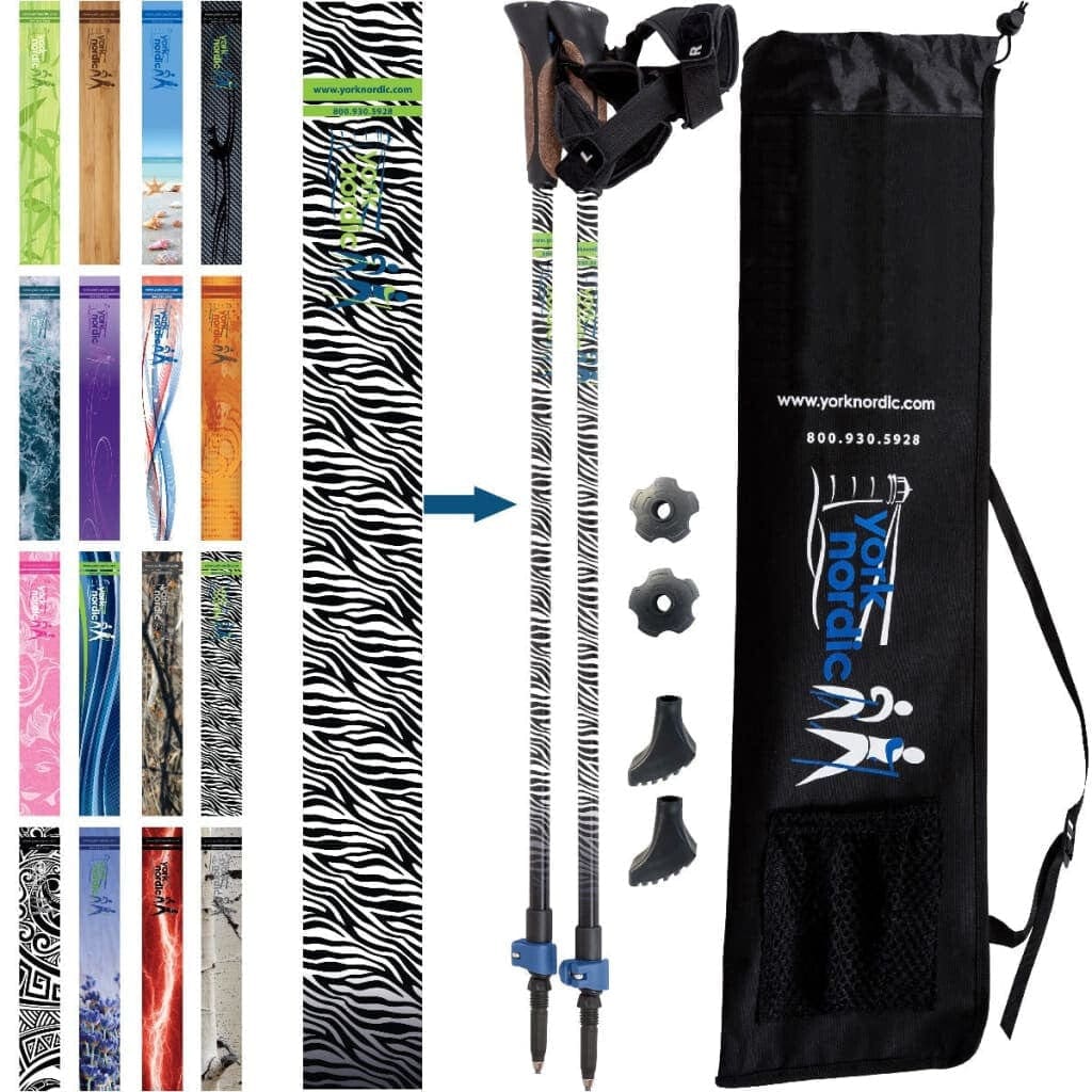 Nordic Walking Poles with Glove Grips & Travel Bag