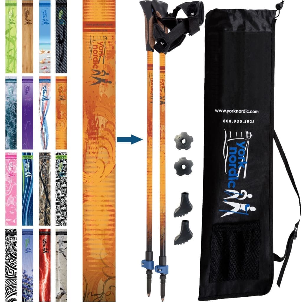Nordic Walking Poles with Glove Grips & Travel Bag
