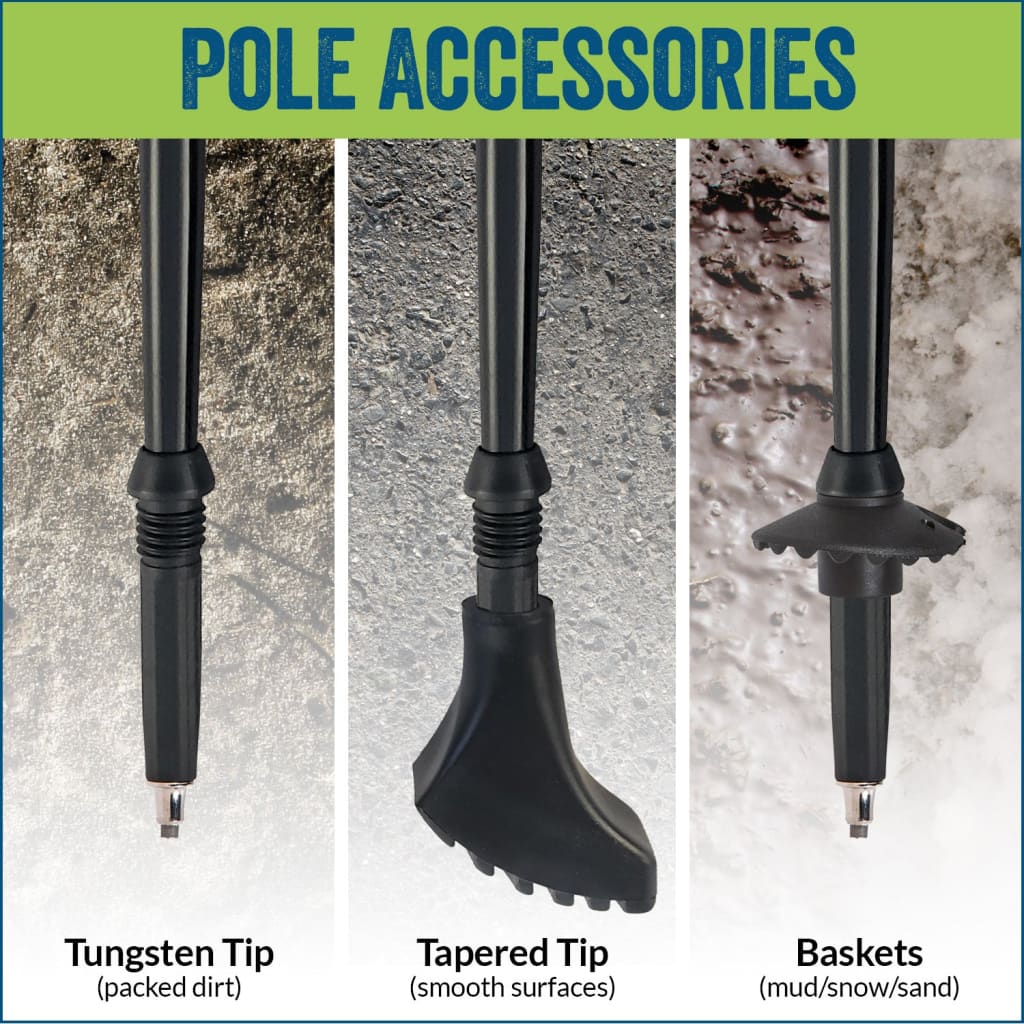 Nordic Walking Poles with Glove Grips & Travel Bag