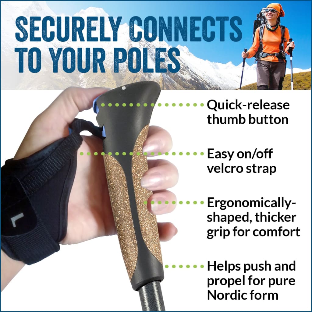 Nordic Walking Poles with Glove Grips & Travel Bag